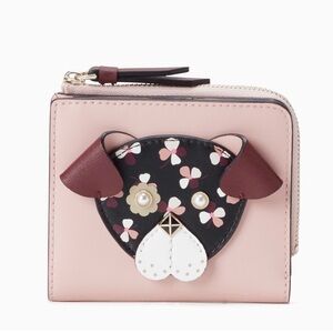 ❤️🩷NWT Kate Spade FLORAL PUP JEWELED WALLET